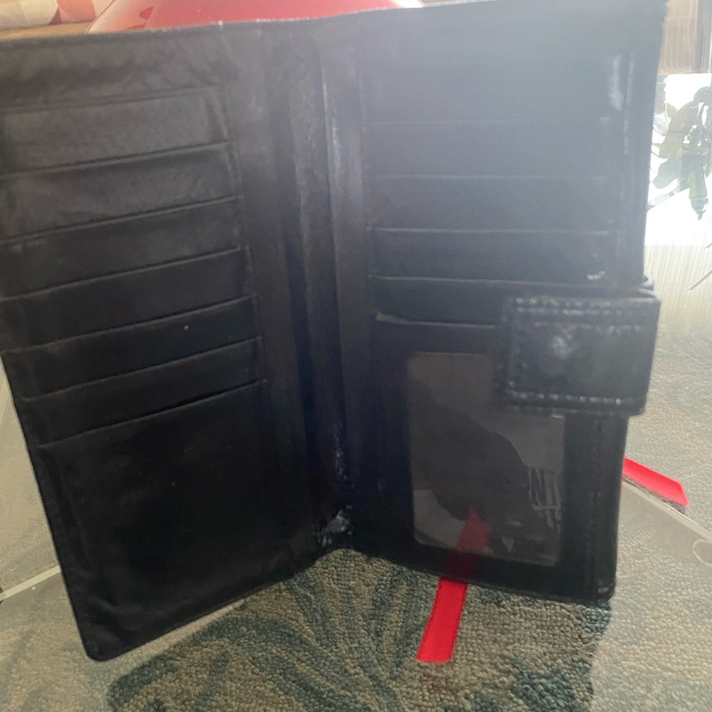 Black Leather with gold hardware wallet!
